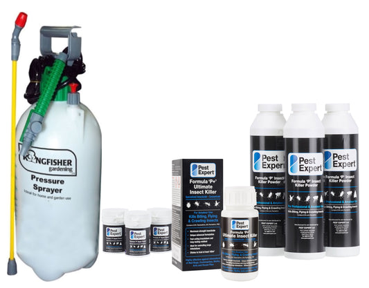 Pest Expert Ultimate Bed Bug Killer Spray (10L), 3 x Powders, 3 x Smoke Bombs (11g) & Sprayer