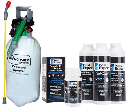 Pest Expert Ultimate Bed Bug Killer Spray (10L), 3 x Powders & Sprayer - Advanced Formulation
