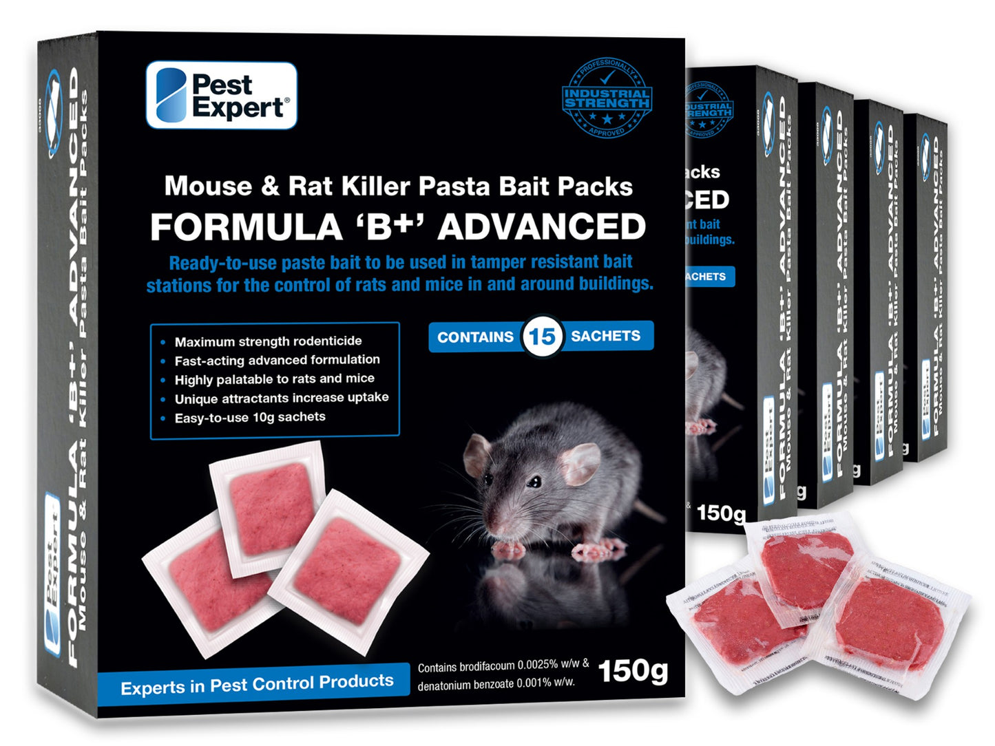 Formula 'B' Rat & Mouse Poison Paste Bait 900g (6 x 150g)