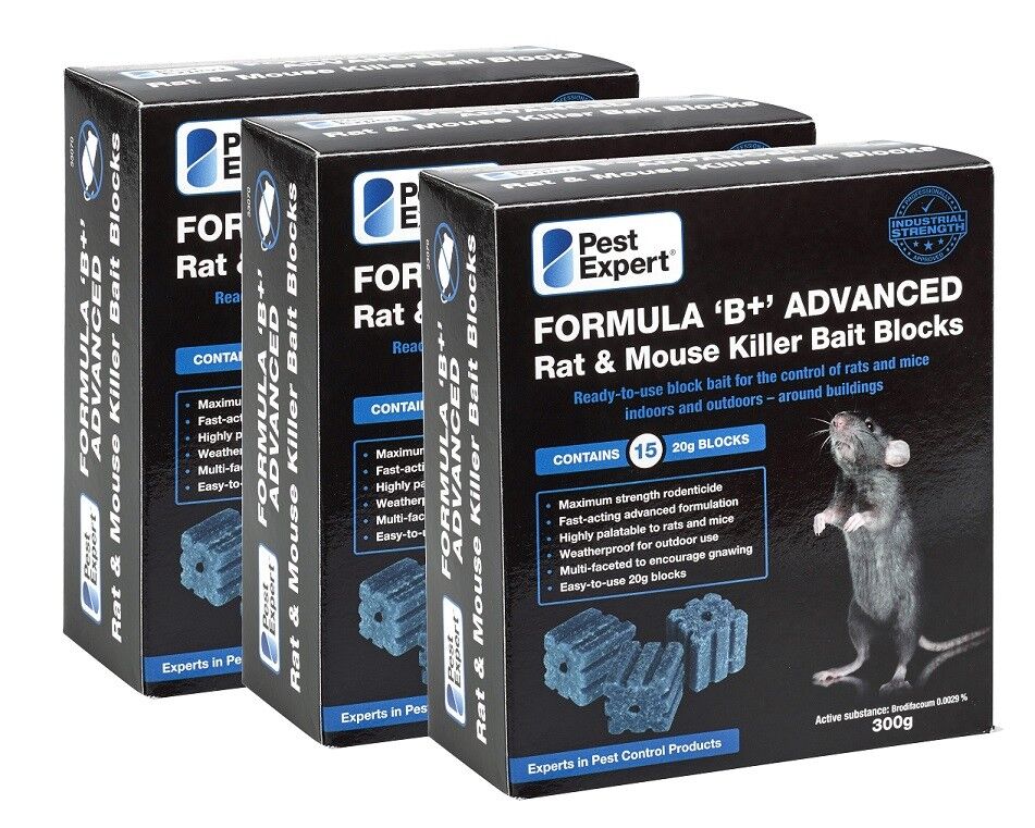 Rat Poison Bait Blocks (900g) from Pest Expert (Professional Strength ...