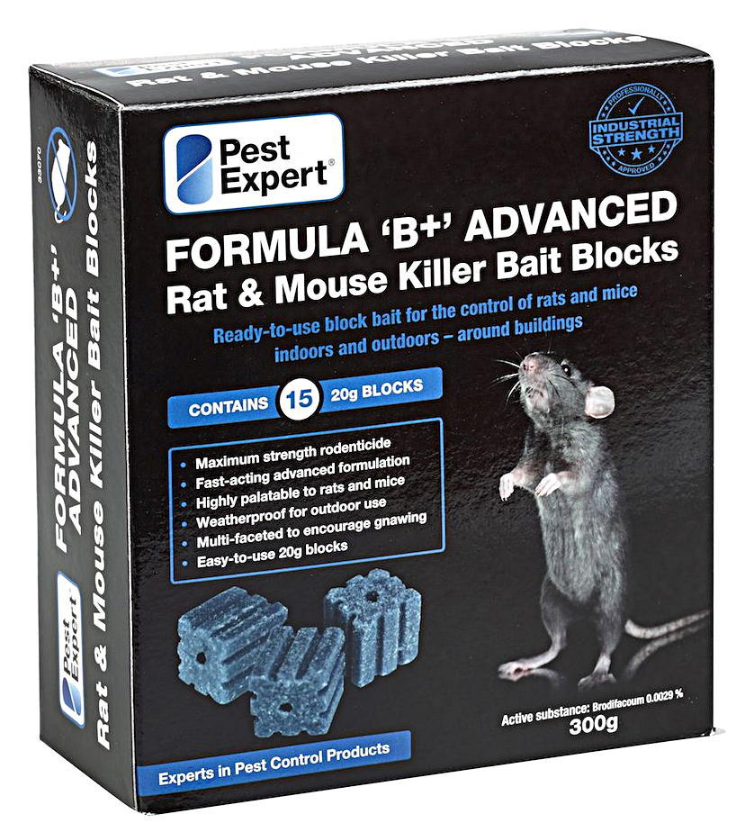 Rat Poison Bait Blocks (300g) from Pest Expert (Professional Strength)